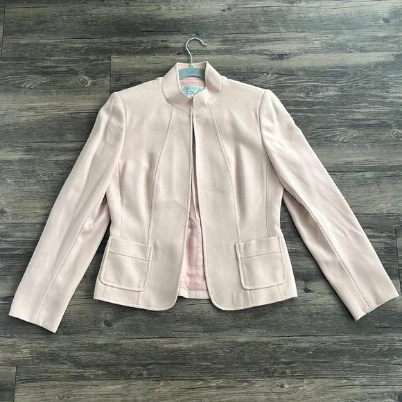 Tahari ASL Blush Pink Petite Blazer Size 4P Like New — Quiet Luxury Minimalist - Picture 1 of 7